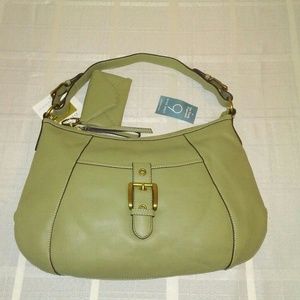 Nine West Olive Green Faux Leather Hobo Purse